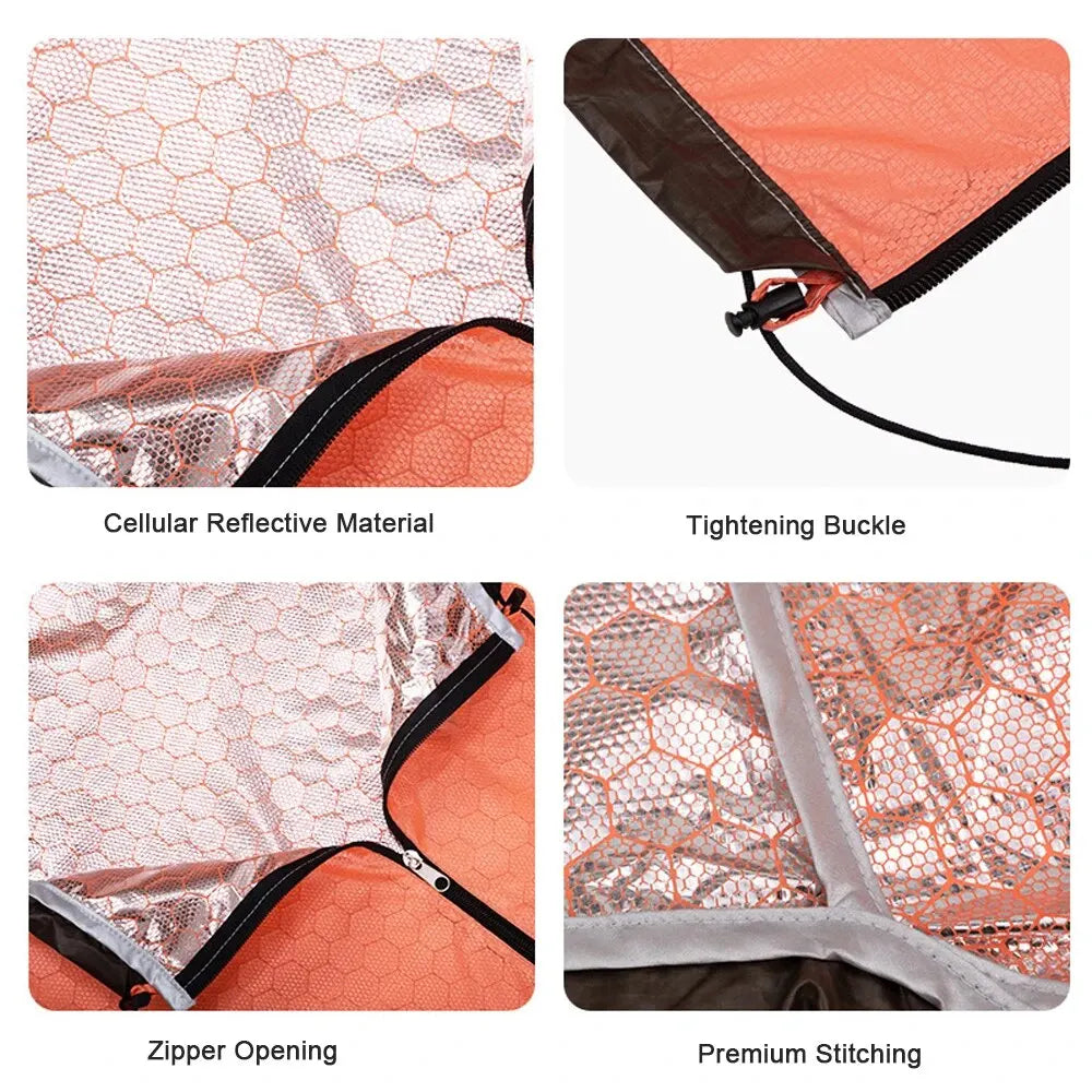 TOMSHOO Emergency Sleeping Bag Lightweight Waterproof Heat Reflective Thermal Sleeping Bag Survival Gear for Outdoor Adventure