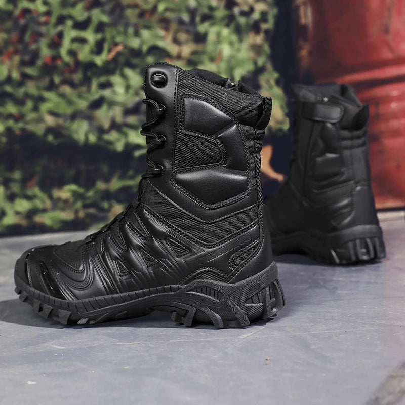 Men's outdoor non-slip jungle training boots four seasons high top plus size hiking boots professional protective desert boots