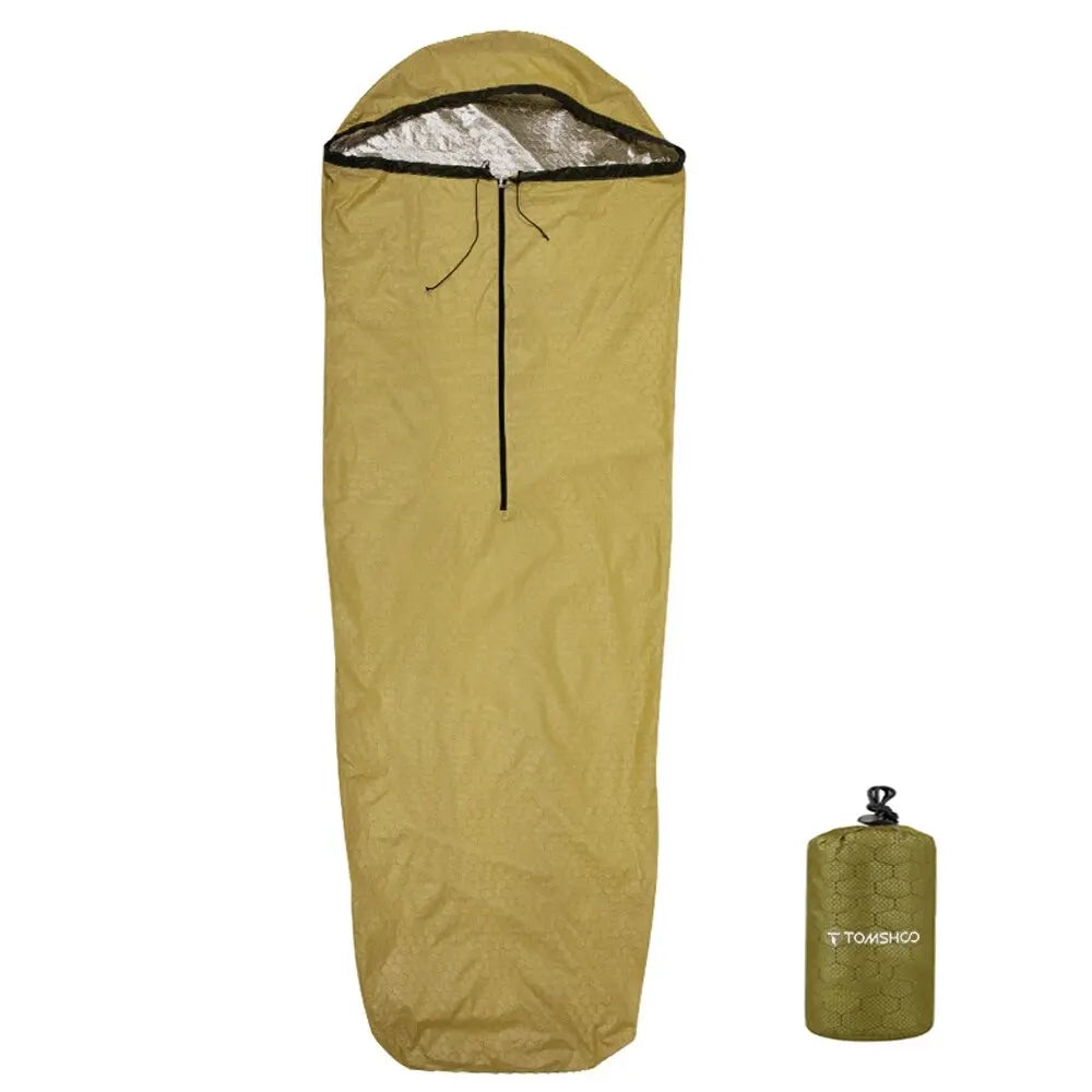 TOMSHOO Emergency Sleeping Bag Lightweight Waterproof Heat Reflective Thermal Sleeping Bag Survival Gear for Outdoor Adventure