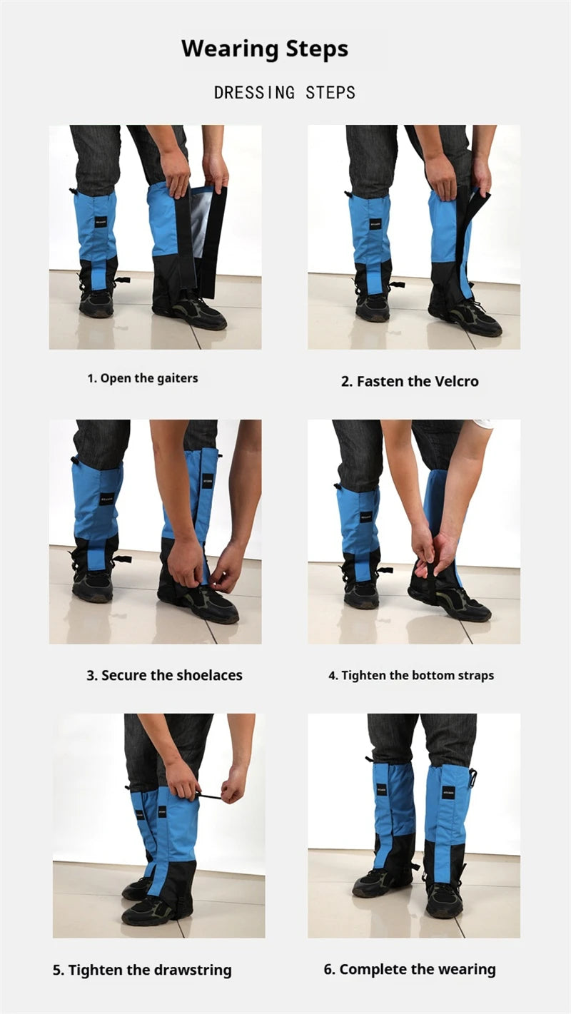 Waterproof Hiking Leg Warmer Gaiters for Men Women - Climbing Ski Camping Hunting Winter Outdoor Travel Legging Leg Covers
