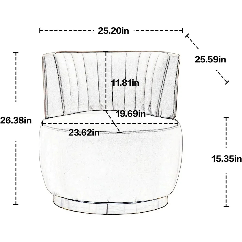 Bucket Chair,Swivel Barrel Chairs For Living Room Set Of 2, 360 Degree Comfy Modern Round Chair Velvet Gold Accent Upholstered