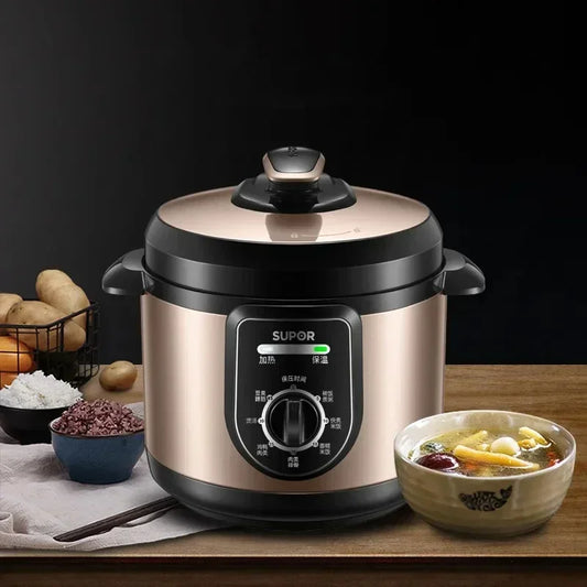 Supor Pressure Cooker 4 Liters Small Safe Knob Control Rice Cooker Non-stick Inner Pot Electric Pressure Cooker Multicooker