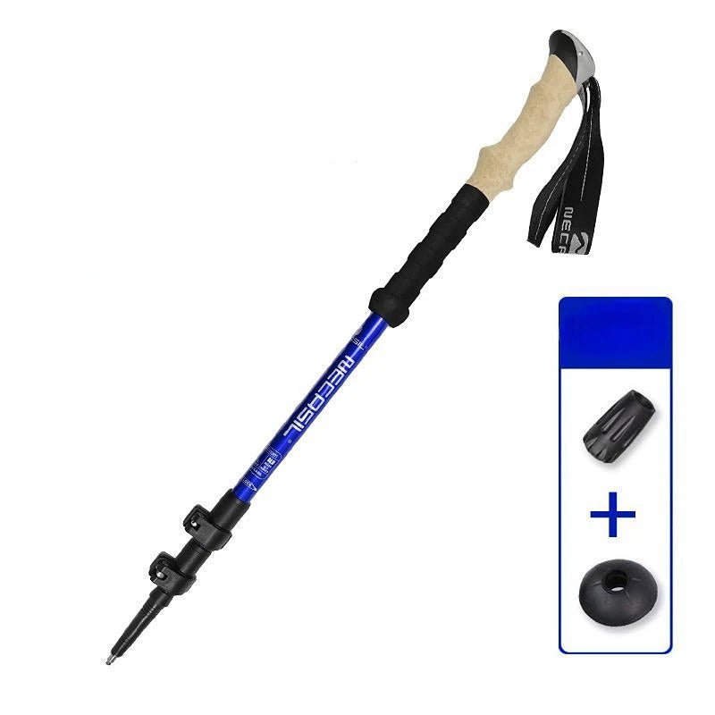 1PCS 135CM Aluminum Outdoor Hiking Anti Shock Walking Sticks Telescopic Trekking Climbing Poles Ultralight Walking Canes